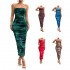 2024 Fashion New Pleated Bodycon Tube Dress Ladies Long Bandage Dresses For Women Elegant Wholesale