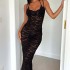 European and American women's clothing new wholesale hot selling sexy hollow out temperament solid color lace dresses