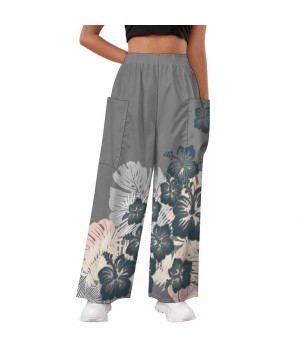 Custom Made High Waist Women's Pants & Trousers Samoan Puletasi Polynesian Traditional Tribal Design Long Palazzo Pants Trousers